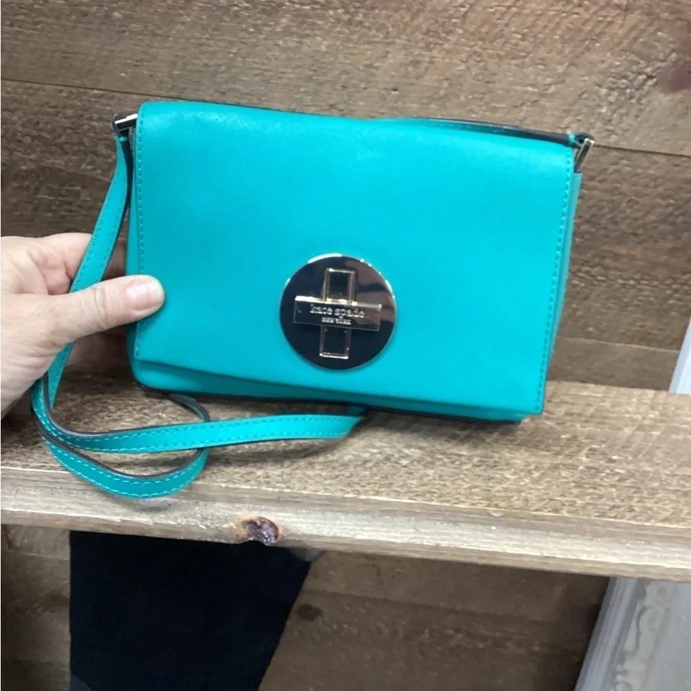 ✨ Kate Spade New York Turquoise Crossbody Bag – Gorgeous Turn-Lock Closure